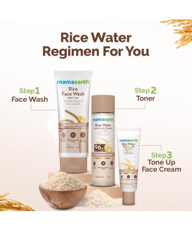 MAMAEARTH Rice Water Tone Up Face Cream | with Rice Water & Niacinamide | Hydrates | Lightweight Non-Greasy Formula for Smooth Glass Skin | 1.76 Oz (50g) - Buy Online on GoSupps.com