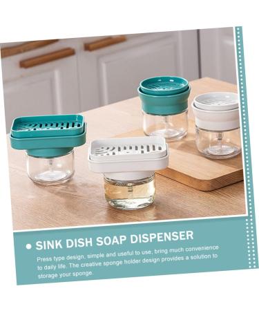 Ciieeo 4pcs Squeeze Bottle Liquid Soap Dispenser Dishwashing Sponge Holder Sink Soap Dispenser Press Type Soap Dispenser Dish Washing Soap Dispenser Dish Soap White Necessity Plastic - Buy Online on GoSupps.com