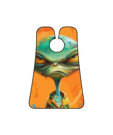 angry alien Print Beard Bib Apron Non-Stick Beard Men's Hair Catcher for Shaving Gifts for Men. One Size Black3