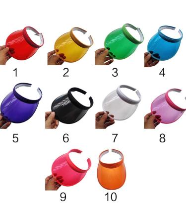 ZZZALL Women & Unisex UV Protection Summer Candy Color Open Top Beach Cap - Transparent PVC Clip-on 10 Colors Available (Pink) - Buy Online on GoSupps.com