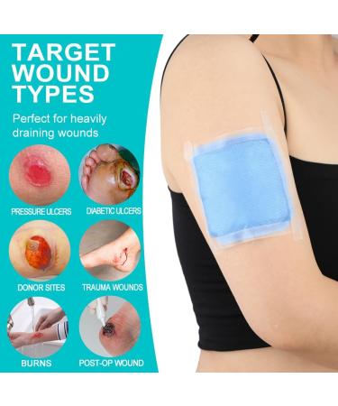 Super Absorbent Dressing Pad for Heavy Drainage - Fast Healing Wounds Pressure Sores & Foot Ulcers (4x4 Inch Pack of 5) - International Shipping Available - Buy Online on GoSupps.com