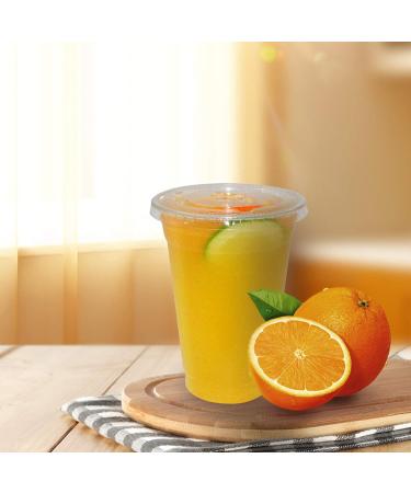 Belinlen 100 Sets 24 oz. Plastic Crystal Clear Cups with Flat Lids for Cold Drinks Iced Coffee Bubble Boba Tea Smoothie etc. (Coming with Extra 20 lids as Bonus) 24oz(100pack)with lids - Buy Online on GoSupps.com