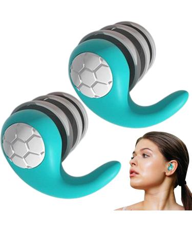 Ear Plugs Sleep | Waterproof Sleep Earplugs - Three Layers of Mute Waterproof Silicone Reusable Hearing Protection with Box for Noise Sensitivity Cyan Blue - Buy Online on GoSupps.com
