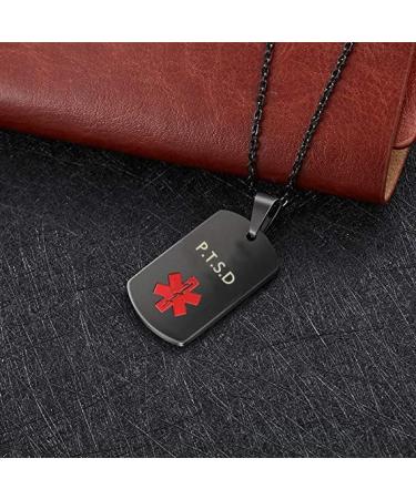 Medical ID Necklaces for Men & Kids | Diabetes Alert | Laser Engraved Stainless Steel Emergency Pendant - Buy Online on GoSupps.com