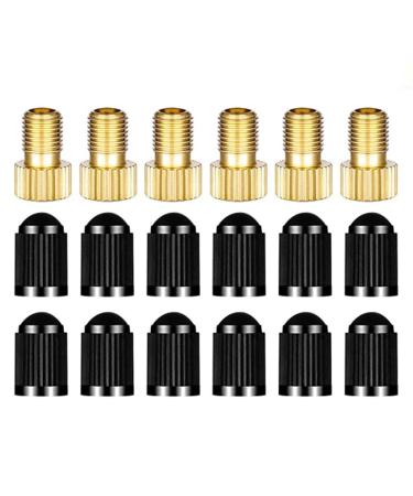 LJFEA adapter set for Dunlop and Sclaverand valve on Schrader valve 18 pack 6x DV + SV on AV valve 12 x car valve lid bicycle valve adapter adapter wheel valve Presta