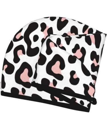 Leopard Print Microfiber Hair Towel - Super Absorbent Quick Dry Turban for Curly Hair | Women's & Kids Bonnet Cap - Buy Online on GoSupps.com