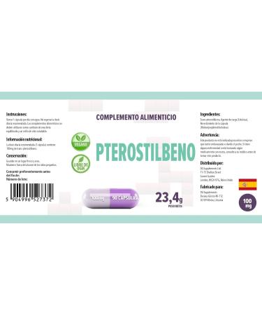 Pterostilbene 100mg 90 Vegan Third-Party Laboratory Tested High Strength Supplement - Buy Online on GoSupps.com