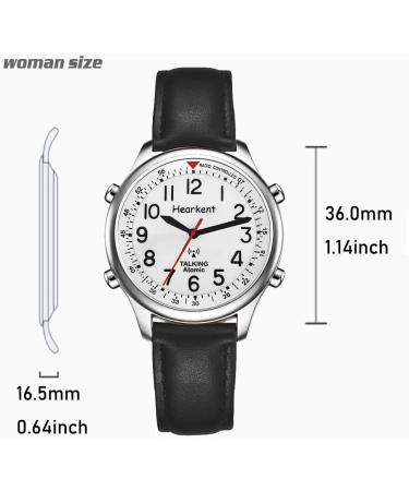 Shop Hearkent Atomic British English Speaking Watch for Blind & Visually Impaired | Stylish Silver & Black Design for Men & Women - Buy Online on GoSupps.com