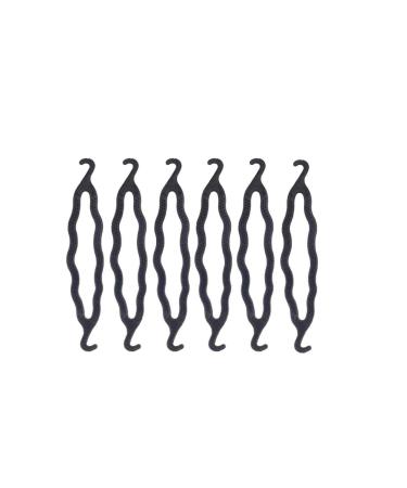 6 Pieces Black Plastic Hair Donut Bun Maker Hair Twist Braid Bud Hair Curler Magic Hair Styling Accessory