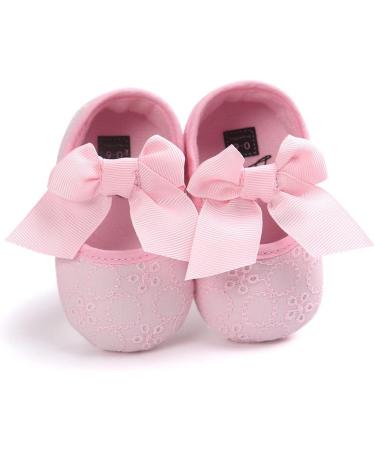 LACOFIA Baby Girls Christening Shoes | Anti-Slip Soft Sole Prewalkers | 3-6 Months | Pink - Buy Online on GoSupps.com