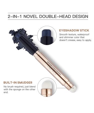 LOKFAR Eye-Shadow Stick - 12 Smoky Gray-black Cream Eyeshadow Pencil with Glitter Shimmer, Brightener Stick and Soft Brush for Eye Makeup - Buy Online on GoSupps.com