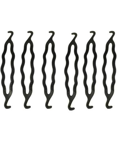 6PCS Plastic Bun Maker Curler  Shaper Magic Donut Hair Twist Braiding Tool Ponytail Roll Bun Braid Bud Hair Clip Styling Accessory for Women Girls