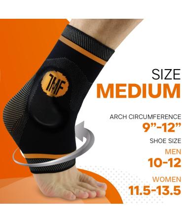 Compression Ankle Brace with Silicone Support - Copper Plantar Fasciitis & Achilles Tendonitis Relief - Unisex Medium Size - Buy Online on GoSupps.com