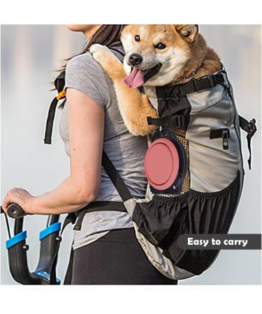 Collapsible Dog Bowls - 2 in 1 Portable Silicone Pet Bowl Expandable for Cat Dog Water Bowl Dish Feeding Portable Dog Bowl with Carabiners for Walking Parking (Pink) - Buy Online on GoSupps.com