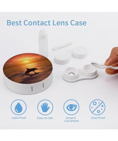 Buy Dolphin & Sunset Print Contact Lens Case | Travel-Friendly Lens Care Box - Buy Online on GoSupps.com
