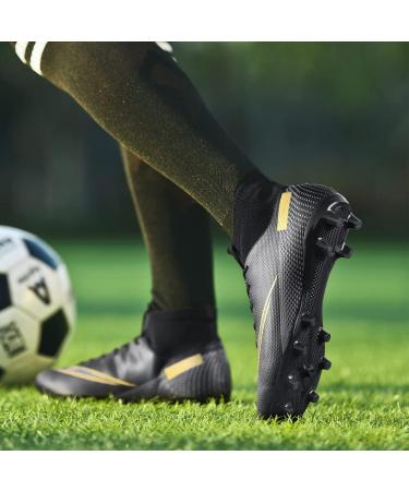 Kids Soccer Cleats - Aiqzsh Boys Girls Football Shoes Black-1 7 | Anti-Slip Athletic Indoor/Outdoor Sports Shoes - Buy Online on GoSupps.com