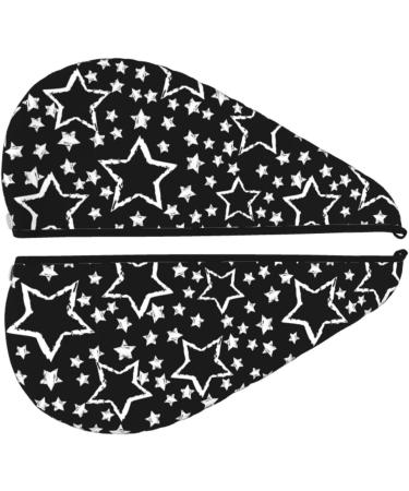 Cute Star Microfiber Hair Towel - Super Absorbent Quick Dry Turbans for Curly & Thick Hair | Hair Wrap Bonnet Cap for Women Girls & Kids - International Shipping Available - Buy Online on GoSupps.com
