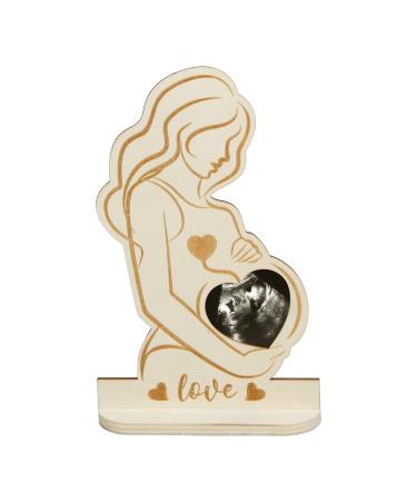 DKINY Baby Scan Photo Frames Pregnancy Gifts for Mum Expecting Wooden Pregnant Photo Frames for Sonogram Ultrasound Picture Parents To Be Gifts for Pregnant Women Gender Reveal Baby Shower