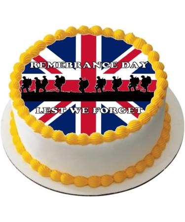 REMEMBRANCE DAY CAKE TOPPER 7.5" PREMIUM EDIBLE ICING UK GIFT LEST WE FORGET D5 - Buy Online on GoSupps.com