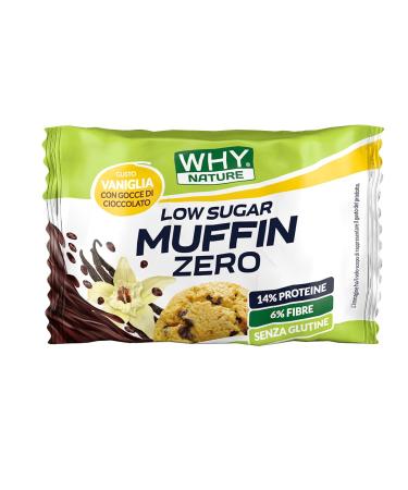 WHY NATURE WHY NATURE LOW SUGAR MUFFIN ZERO - Gluten-free protein muffins - Protein snacks - Vanilla flavor with chocolate chips - 27g