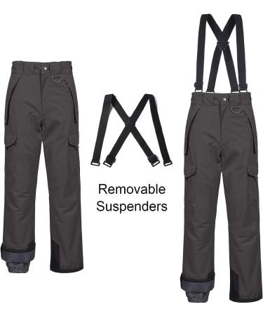 CREATMO US Men's Snow Pants Ski Bibs Waterproof Insulated Winter Snowboard Cargo - Grey, Medium - Buy Online on GoSupps.com