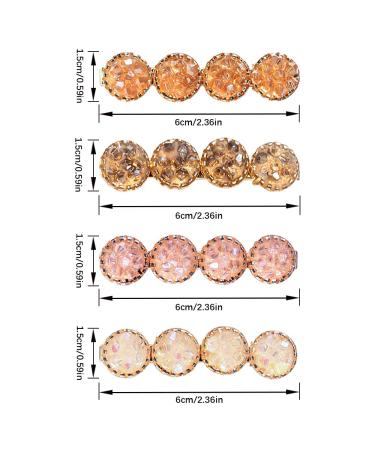 16Pcs Crystal Hair Clips - Round Rhinestone Duckbill Hair Barrettes for Women - Bling Geometric Alligator Hair Pins - Wedding Bridal Bridesmaid Hair Accessories - Buy Online on GoSupps.com