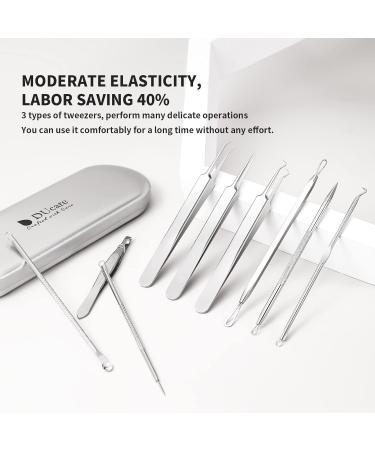 DUCare Blackhead Remover Tools Set - 9 Pcs Pimple Popper Kit with Metal Case for Blackheads, Pimples, Zit Removal - Whitehead Extractor Tools - Buy Online on GoSupps.com