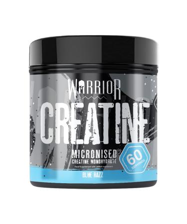 Warrior Creatine Monohydrate Powder - 300g - Micronised for Easy Mixing - for Recovery & Performance Blue Raspberry