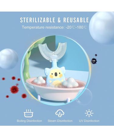 Children's U-Shaped Toothbrush Set 360 Silicone Toothbrush for Kids Ages 2-4 | Blue & Purple - Safe & Effective Oral Care - Buy Online on GoSupps.com