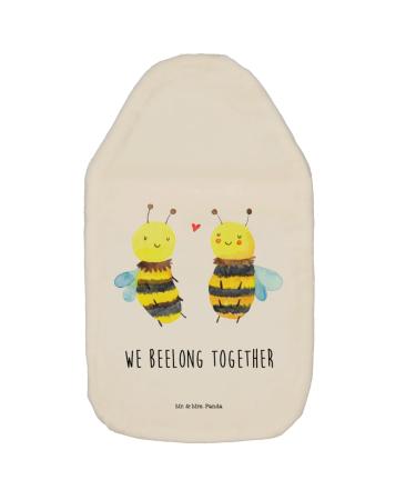 Mr. & Mrs. Panda Warm bottle Bee in love - gift hot water bottle with cover heat cushion wasp heat bottle cover bumblebee children's heat bottle white
