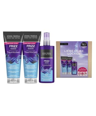 John Frieda Dreamlocks Advantage Set for Curly Hair - Moisturizing Shampoo Conditioner Styling Spray & Free Megrhythm Eye Mask - Lively Curls International Shipping - Buy Online on GoSupps.com