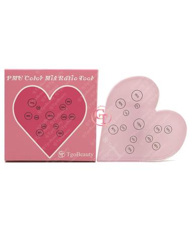 TgoBeauty Heart Cosmetic Makeup Palette - Eyebrow Color Mix Tool & Nail Art - Pink Heart Color Ratio for Permanent Makeup - Buy Online on GoSupps.com