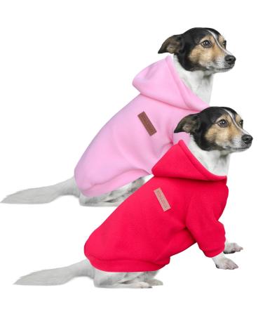 Huisalisiji dog sweater christmas dog dogie dogs sweatshirt chihuahua sweater warm and light with a soft texture easy to wear and light colors (3xl pink+red) 3xl 2PCs pink+red