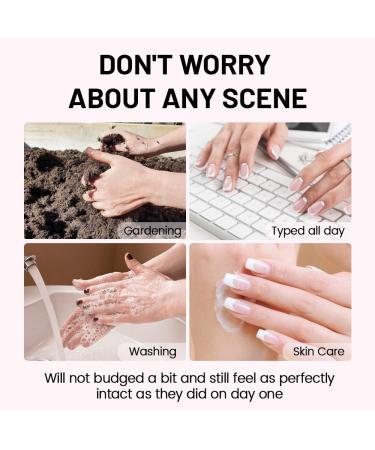 Premium Pink Gradient French Press On Nails - Reusable Short White Tip Fake Nails Kit (24 PS) | Nail Art Gift for Women with Adhesive Tabs & Double-Sided File - Buy Online on GoSupps.com