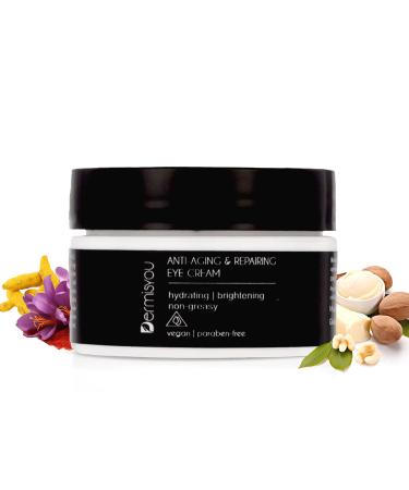 Anti-wrinkle Eye Cream with Saffron | Moisturizing Hydrating Brightening | Non greasy Fast Absorbing Formula | Fights Wrinkles & Fine Lines | Reduces Dark Circles & Pigmentation | 5 oz