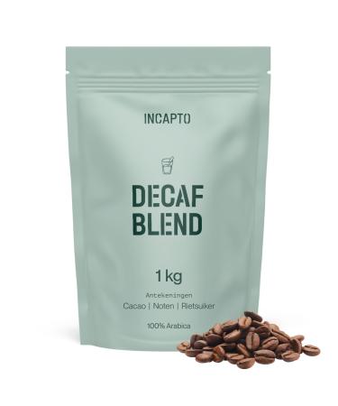 Incapto Decaffeinated Coffee Beans Blend of 100 Arabica coffee from Brazil Natural Decaffeination Process Swiss Water Decaf Coffee 1kg Decaf Blend 1kg