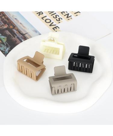 Small Square Hair Claw Clips for Thin Hair 1.6 Inch Medium Size Rectangle Hair Clips Matte Non-Slip Hair Accessories for Women and Girls (8-Multi Colour) - Buy Online on GoSupps.com