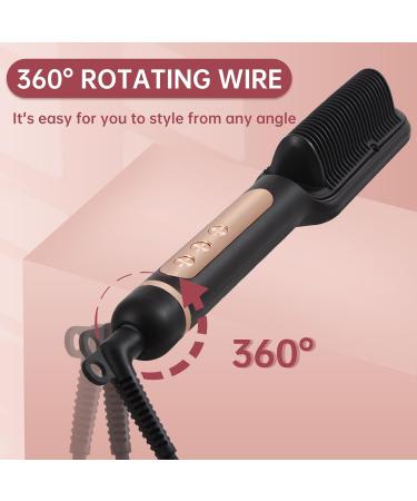 Negative Ionic Hair Straightener Brush - 9 Temp Settings Fast Heating Anti-Scald & Auto Shut Off - Black Hair Straightening Comb - Buy Online on GoSupps.com
