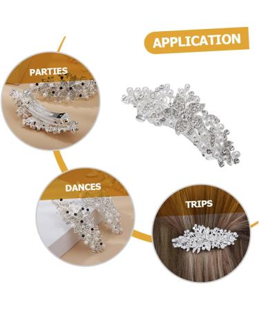 HAPINARY Rhinestone Hair Clip Headwear for Women Flower Hair Clips for Women Rhinestone Flower Hair Clip Girl Headdress Flower Hair Barrette Sparkly Hair Clip Hair Accessory Bride Abs - Buy Online on GoSupps.com
