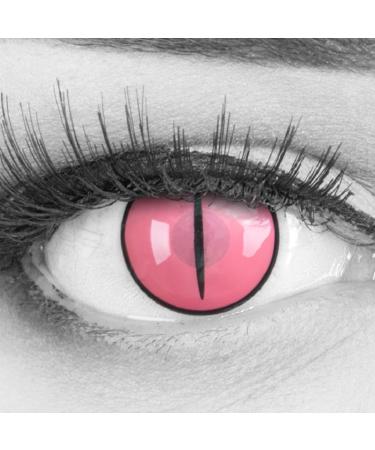 Colored contact lenses 1 pair of pink demon nezuko cat pink anime manga - highly opaque - Heroes of Cosplay - annual lenses for costumes cosplaye halloween with free lentil tanks - without strength 2 pieces (1 Pack)