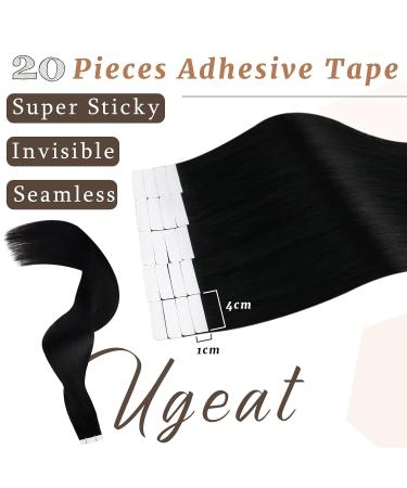 Ugeat Tape-In Extensions | Black Remy Real Hair | 20 Pieces 50g 45cm | Invisible Hair Extensions - Buy Online on GoSupps.com