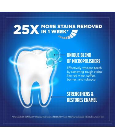 REMBRANDT Intense Stain Whitening Toothpaste with Fluoride - 12 Pack Mint Flavor Removes Tough Stains & Strengthens Enamel - 3.5 Oz - Buy Online on GoSupps.com