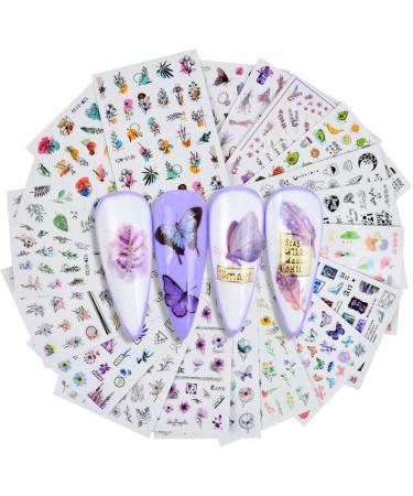1 Sheet Decoration Sweet Summer Series Nail Sticker Butterfly-shape Lavender Decals Stickers(YZW-S130) - Buy Online on GoSupps.com