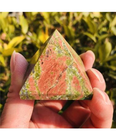 Crystal 4cm Natural Quartz Crystal Flower Green Stone Pyramid Suitable for Home Office Decoration JZIGTDEM