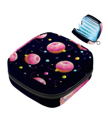 Portable women's binding-storage bags menstrual cup pocket female menstrual pads bags for teenage girls tampons for the first period space donut planet universe