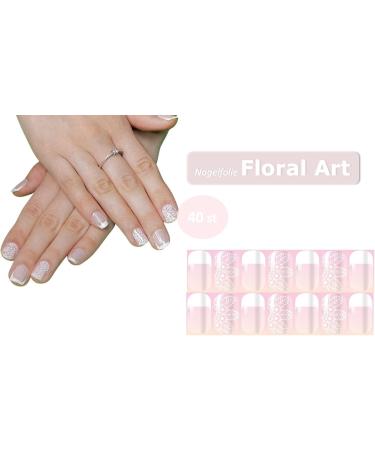 Shop Ain Katy Floral Nail Wraps | 40 Ultra-Thin Self-Adhesive Fingernail Foils for Stunning French Nails - Buy Online on GoSupps.com
