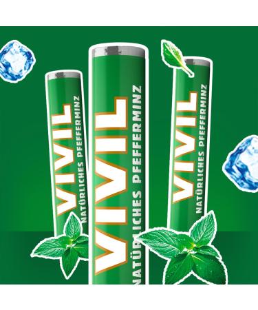 Vivil Roll Natural Peppermint Gluten-Free & Vegan Fresh Pastilla 3 Pack (3 x 29g) Refreshing Peppermint Taste Ship Internationally! - Buy Online on GoSupps.com
