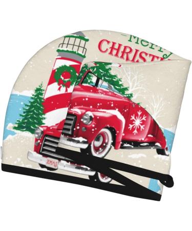 Merry Christmas Microfiber Hair Towel - Soft Super Absorbent Hair Wrap for Women | Quick Dry Coral Velvet Cap for Long Curly & Thick Hair - Buy Online on GoSupps.com