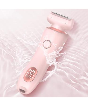 Razor for Women Portable Electric Hair Removal Waterproof 2 in 1 Electric Shaver Razors for Women Cordless Bikini Trimmer Hair Removal for Women with Detachable Heads (Pink) - Buy Online on GoSupps.com