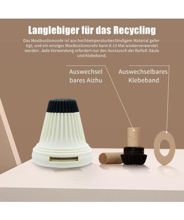 6-Piece Self-Adhesive Moxibustion Box with 60 Moxa Sticks Portable Moxa Kit for Body Care Removable Design (White) - Buy Online on GoSupps.com